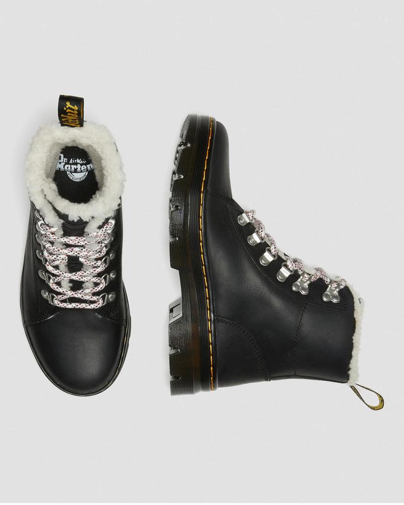 Botas Casuales Dr Martens Combs Faux Shearling Forro Mujer Negros | MX 688QMA